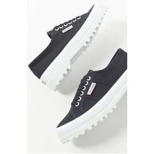 🚫SOLD Superga Cota Black Platform Sneakers